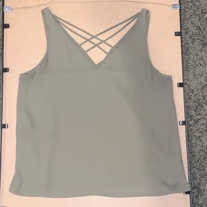 Express Olive Crossed Back Tank Top